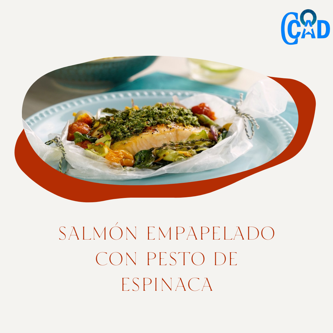 Nuestra cocina. Salmón empapelado con pesto de espinaca
