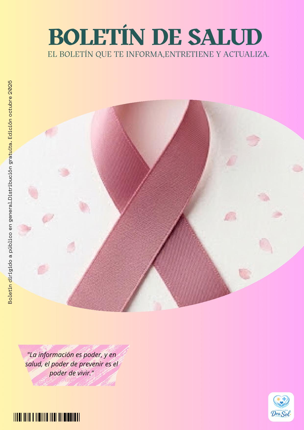 Portada del Boletín de Salud Octubre 2026 de Fundación Dra Sol